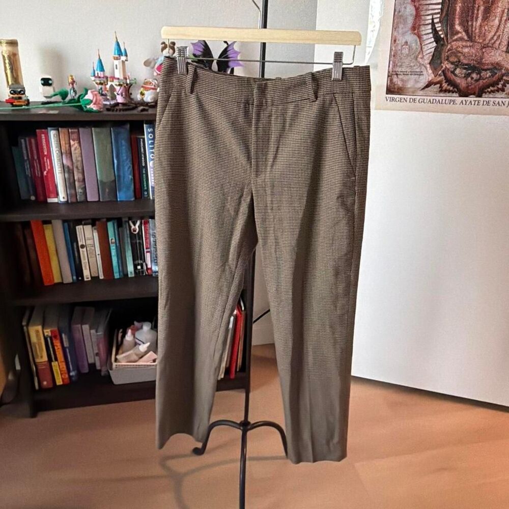 Zara Houndstooth Ankle Pants Brown Size 4